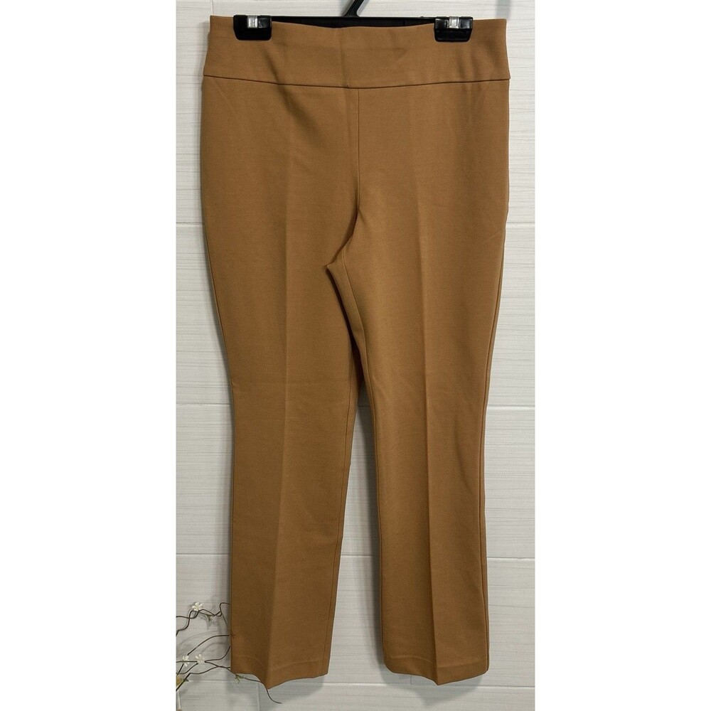 Express Camel Tan Boot High Rise Stretch Ponte Knit Pants M, Career Minimalist